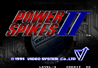 Power Spikes II title screen for Neo Geo